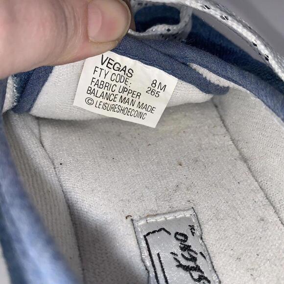 Sebastino Womens Low Top Denim Sneaker Flat Shoes Blue Silver Metal Lace Up Sz 8 - Picture 7 of 8